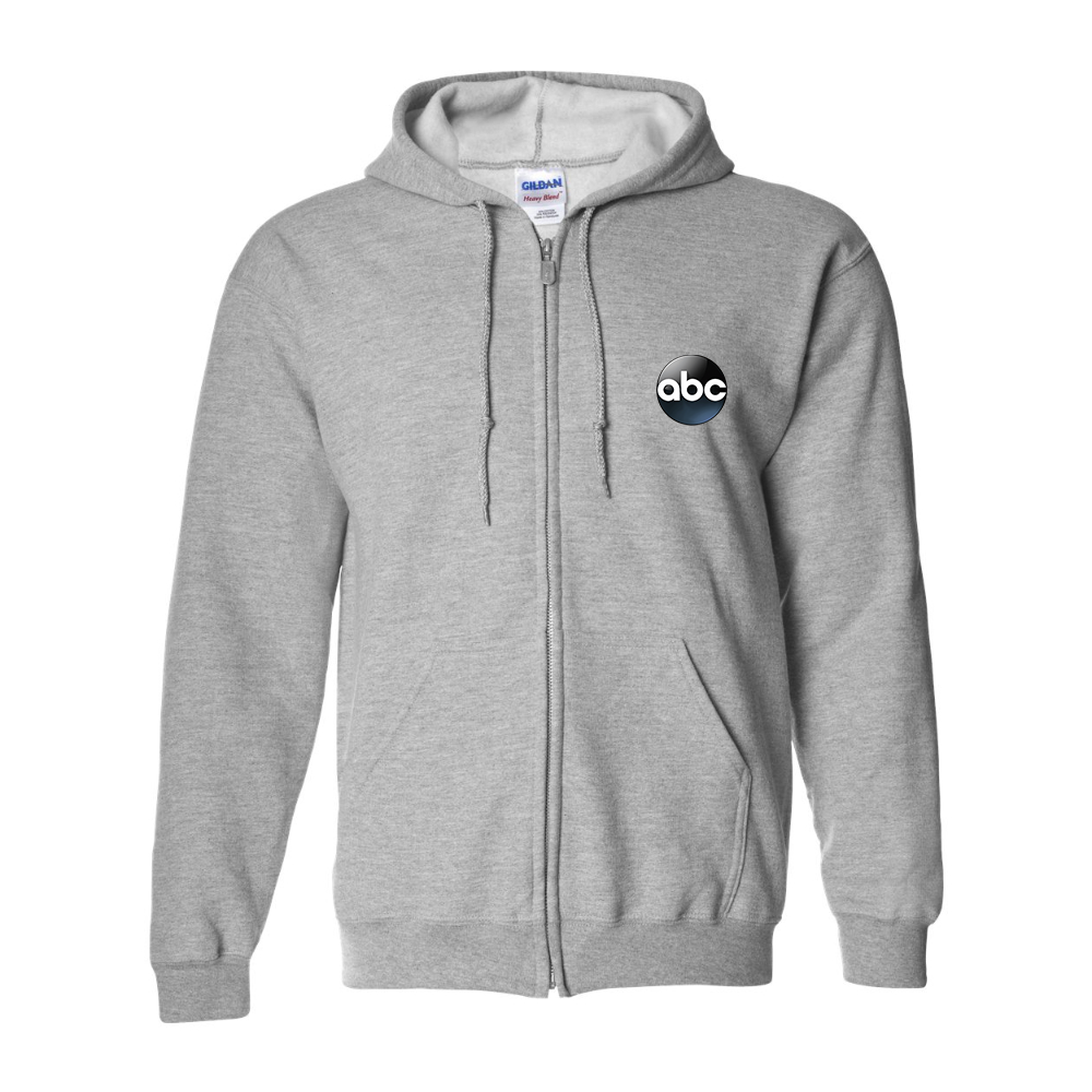 Men's Abc Logo Gildan  Heavy Blend Full Zip Hooded Sweatshirt