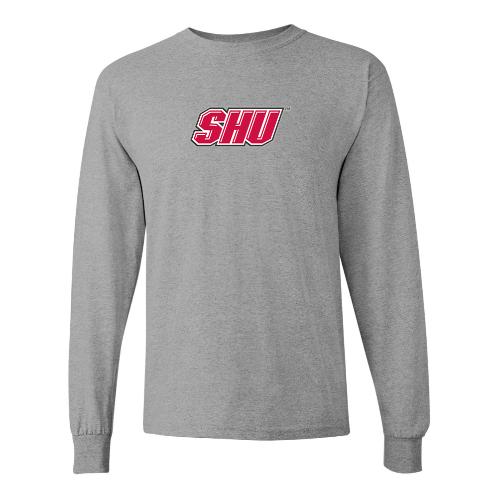 Men's Sacred Heart Pioneers Logo Gildan Heavy Cotton Long Sleeve T-Shirt