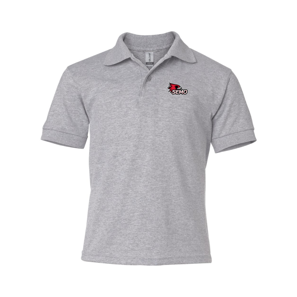 Youth SEMO Redhawks Logo Gildan Dry Blend Jersey Polo