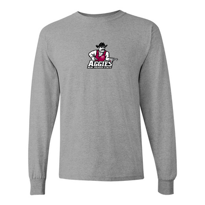 Men's Aggies New Mexico State Logo Gildan Heavy Cotton Long Sleeve T-Shirt
