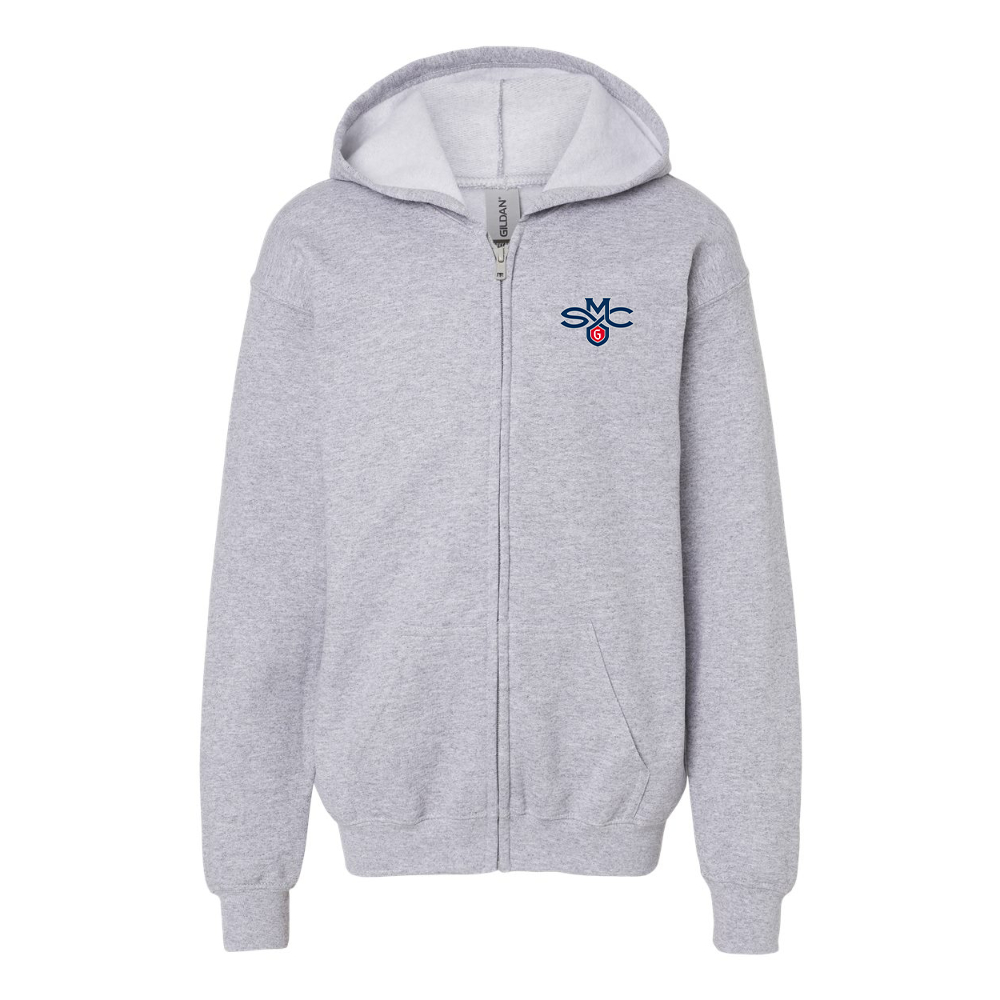 Gildan Heavy Blend Youth Saint Marys Gaels Logo Full Zip Hooded Sweatshirt