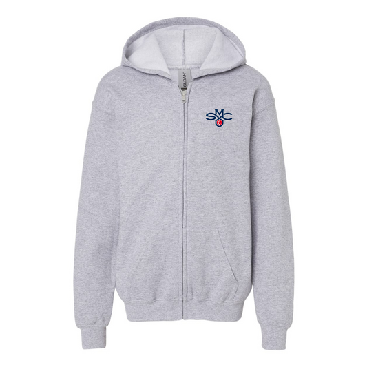 Gildan Heavy Blend Youth Saint Marys Gaels Logo Full Zip Hooded Sweatshirt