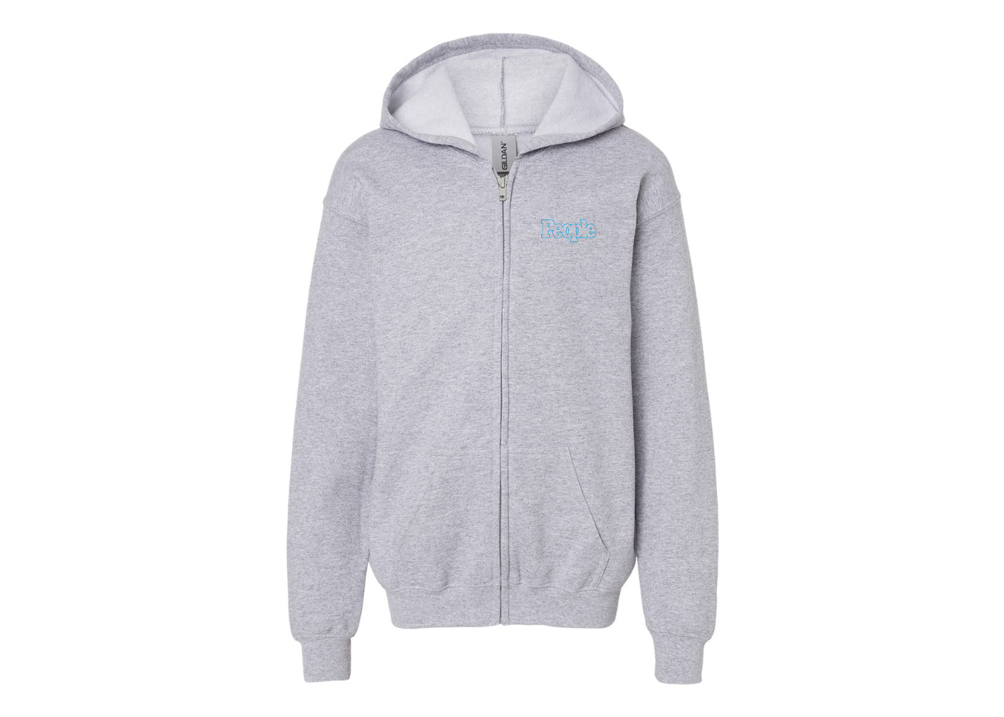Gildan Heavy Blend Youth People Magazine Logo Full Zip Hooded Sweatshirt