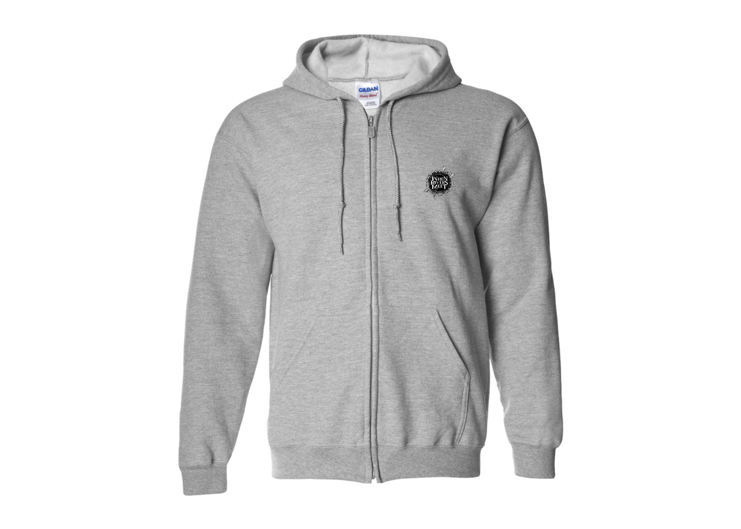 Men's When Rivers Meet Gildan  Heavy Blend Full Zip Hooded Sweatshirt