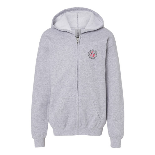 Gildan Heavy Blend Youth AFC Bournemouth Soccer Logo Full Zip Hooded Sweatshirt