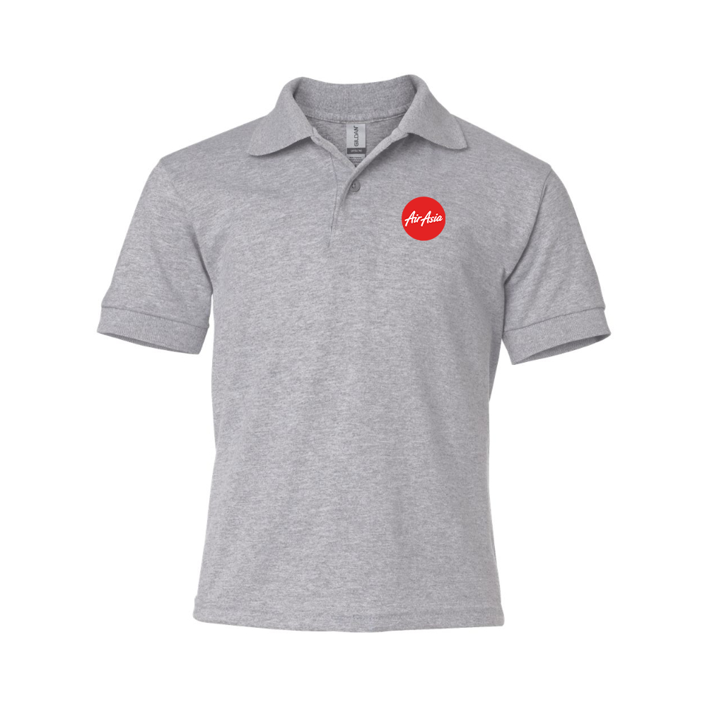 Youth Air Asia Logo Gildan Dry Blend Jersey Polo