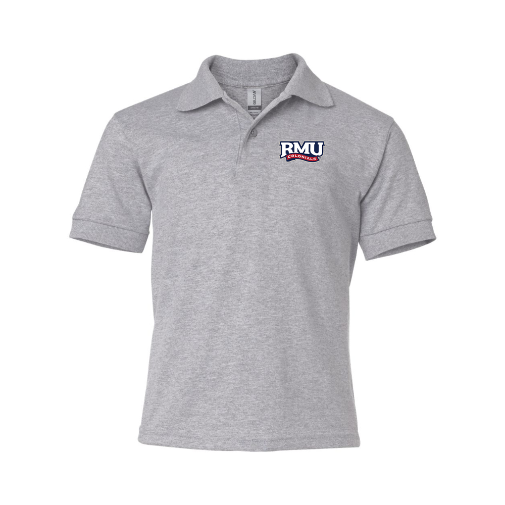 Youth Robert Morris Colonials Logo Gildan Dry Blend Jersey Polo