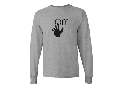 Men's Off-White Hand Gildan Heavy Cotton Long Sleeve T-Shirt