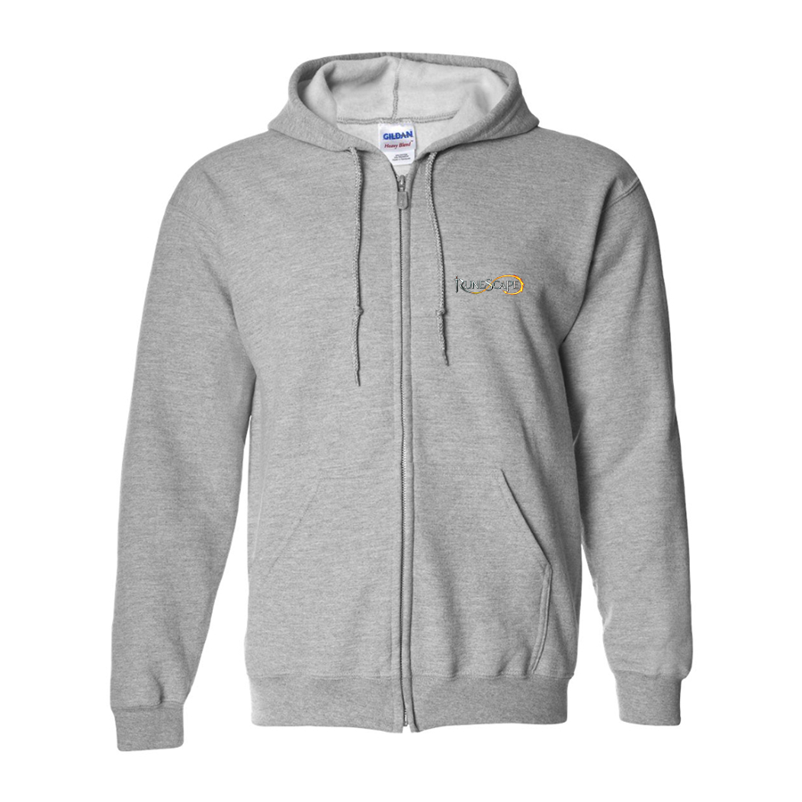 Men's Runescape Logo Gildan  Heavy Blend Full Zip Hooded Sweatshirt