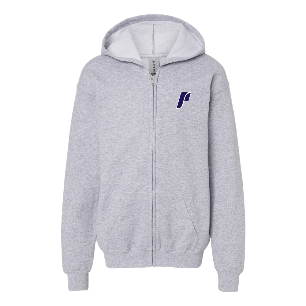 Gildan Heavy Blend Youth Portland Pilots Logo Full Zip Hooded Sweatshirt