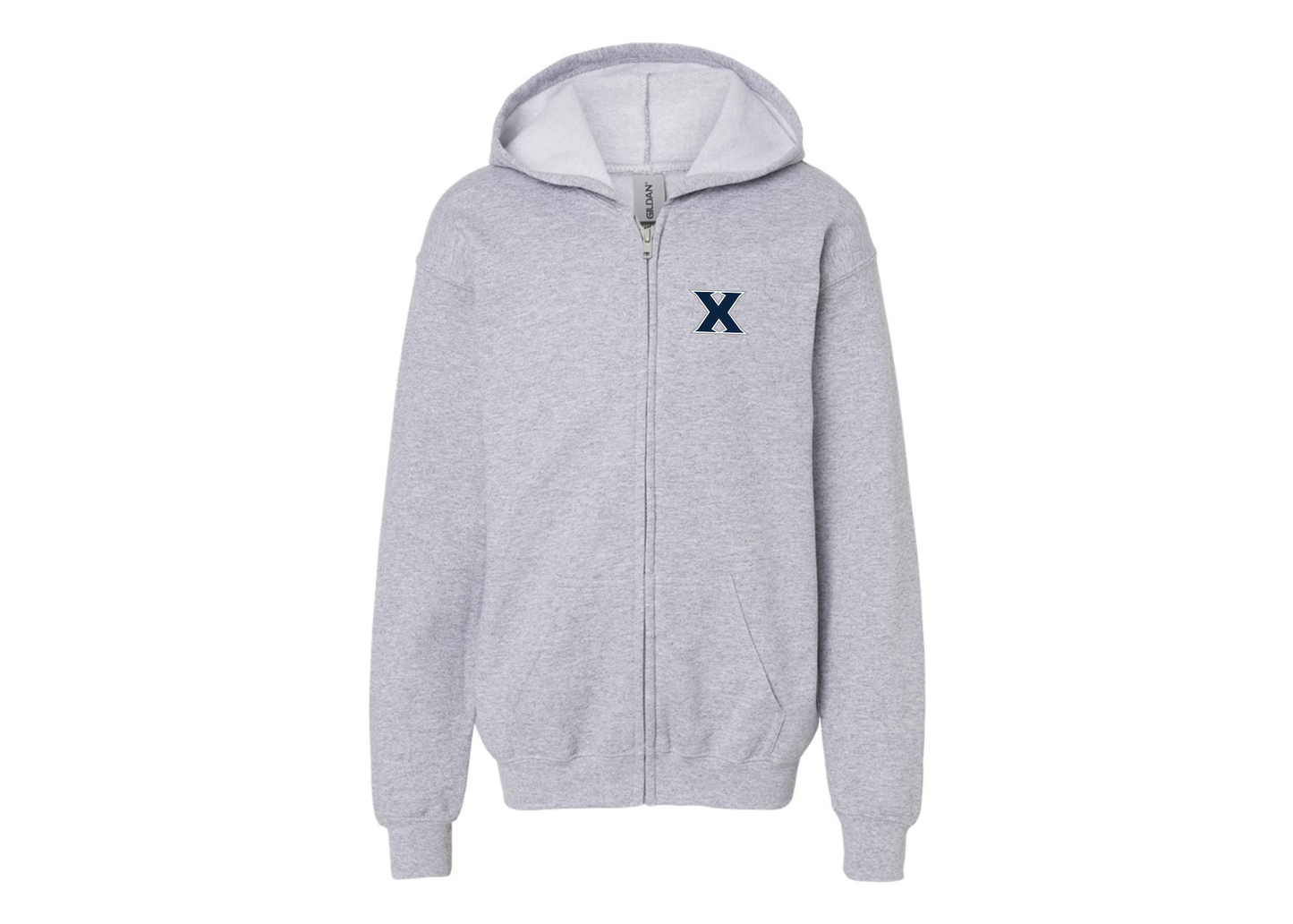 Gildan Heavy Blend Youth Xavier Musketeers Full Zip Hooded Sweatshirt