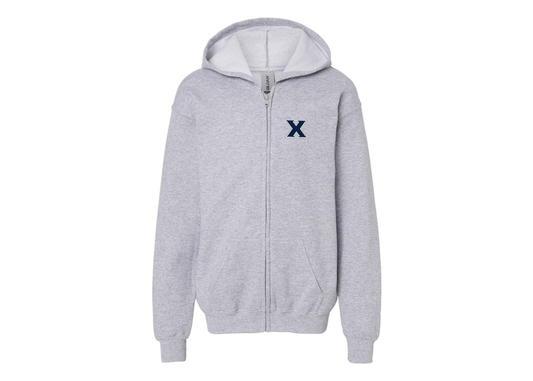 Gildan Heavy Blend Youth Xavier Musketeers Full Zip Hooded Sweatshirt