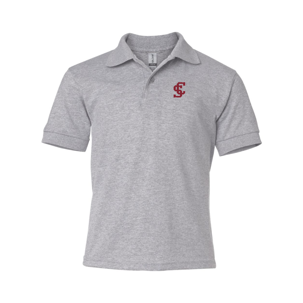 Youth Santa Clara Broncos Logo Gildan Dry Blend Jersey Polo
