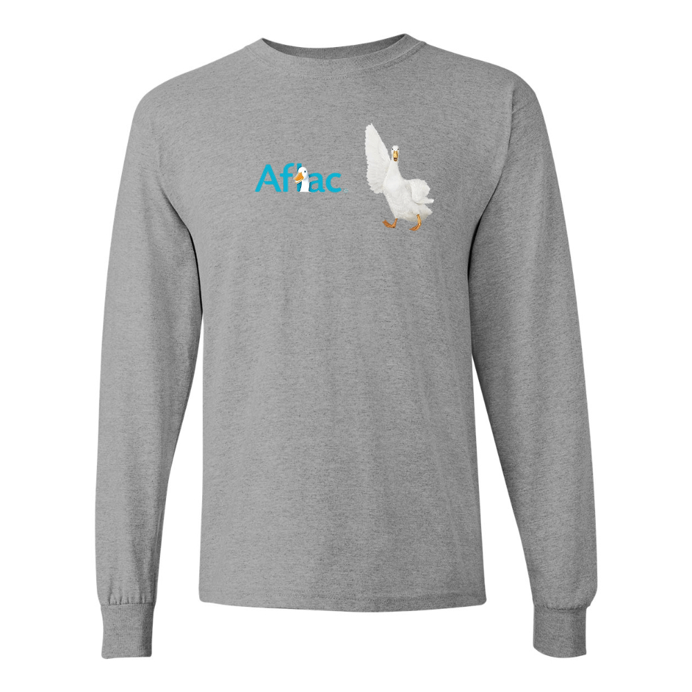 Men's Aflac Logo and Duck Gildan Heavy Cotton Long Sleeve T-Shirt