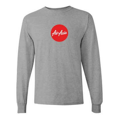 Men's Air Asia Logo Gildan Heavy Cotton Long Sleeve T-Shirt