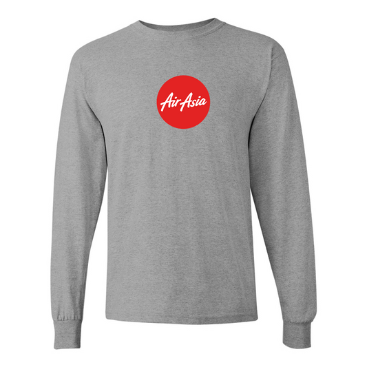 Men's Air Asia Logo Gildan Heavy Cotton Long Sleeve T-Shirt