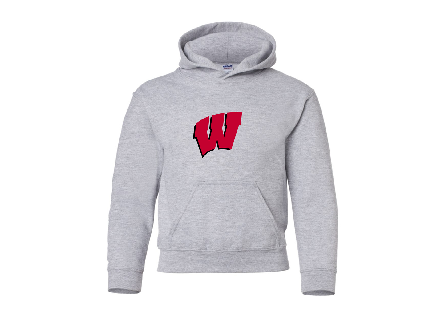 Youth Wisconsin Badgers Gildan Heavy Blend  Hooded Sweatshirt