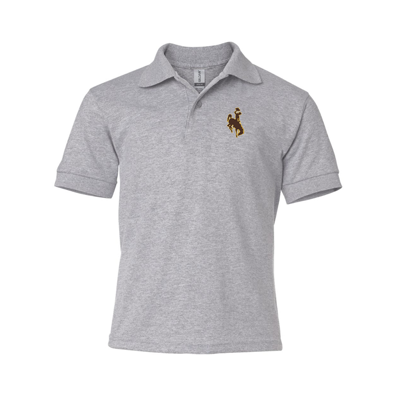 Youth Wyoming Cowboys Gildan Dry Blend Jersey Polo