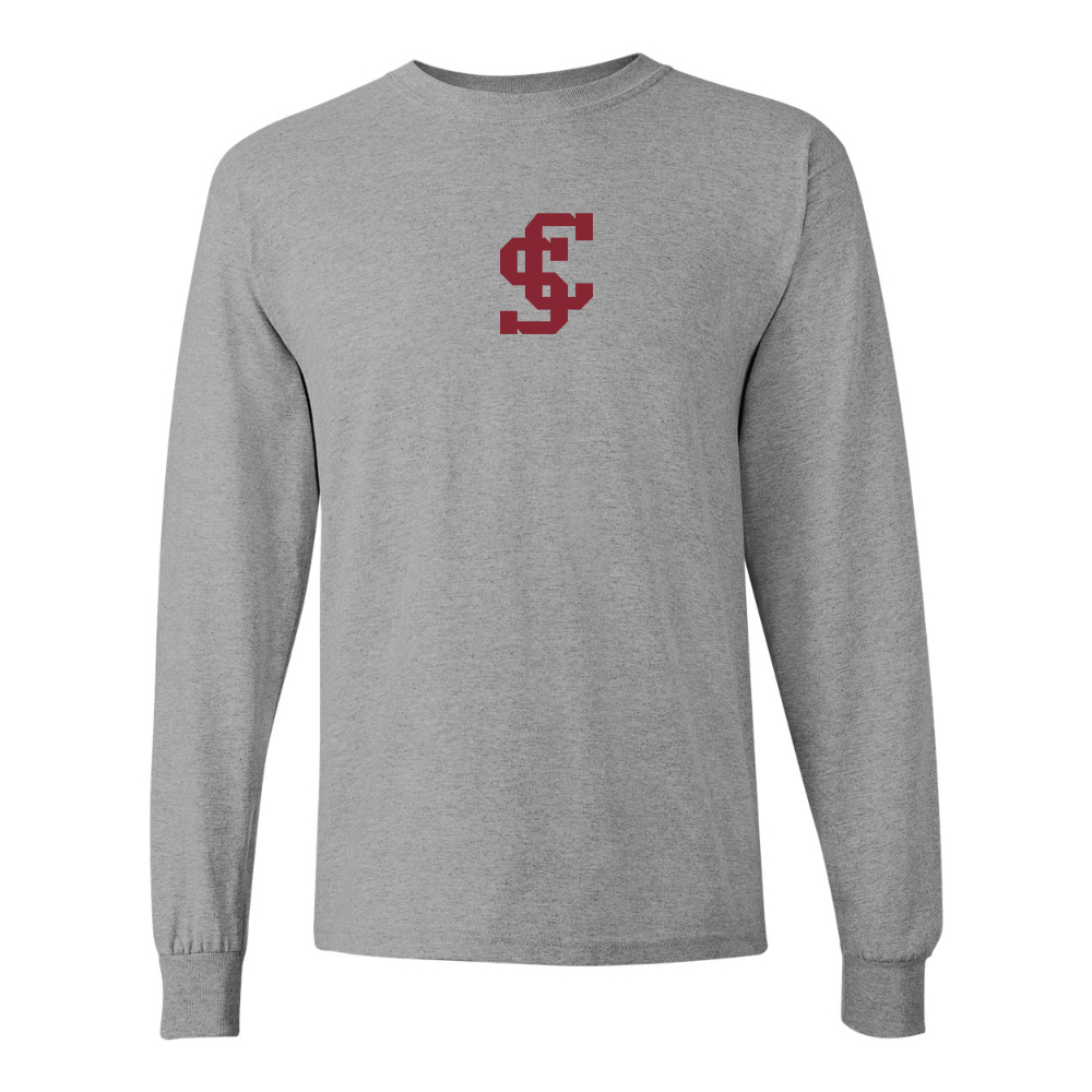 Men's Santa Clara Broncos Logo Gildan Heavy Cotton Long Sleeve T-Shirt