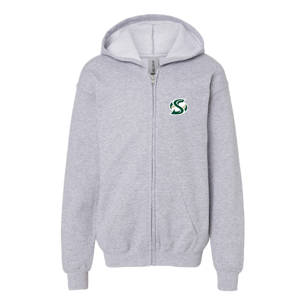 Gildan Heavy Blend Youth Sacramento State Hornets Logo  Full Zip Hooded Sweatshirt