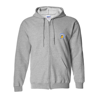 Men's San Jose State Spartans Logo Gildan  Heavy Blend Full Zip Hooded Sweatshirt