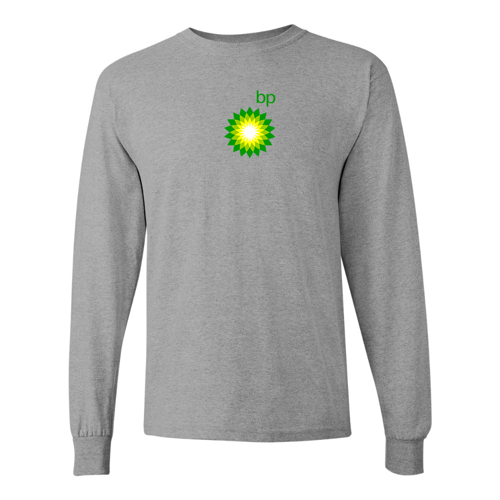 Men's BP Oil Logo Gildan Heavy Cotton Long Sleeve T-Shirt
