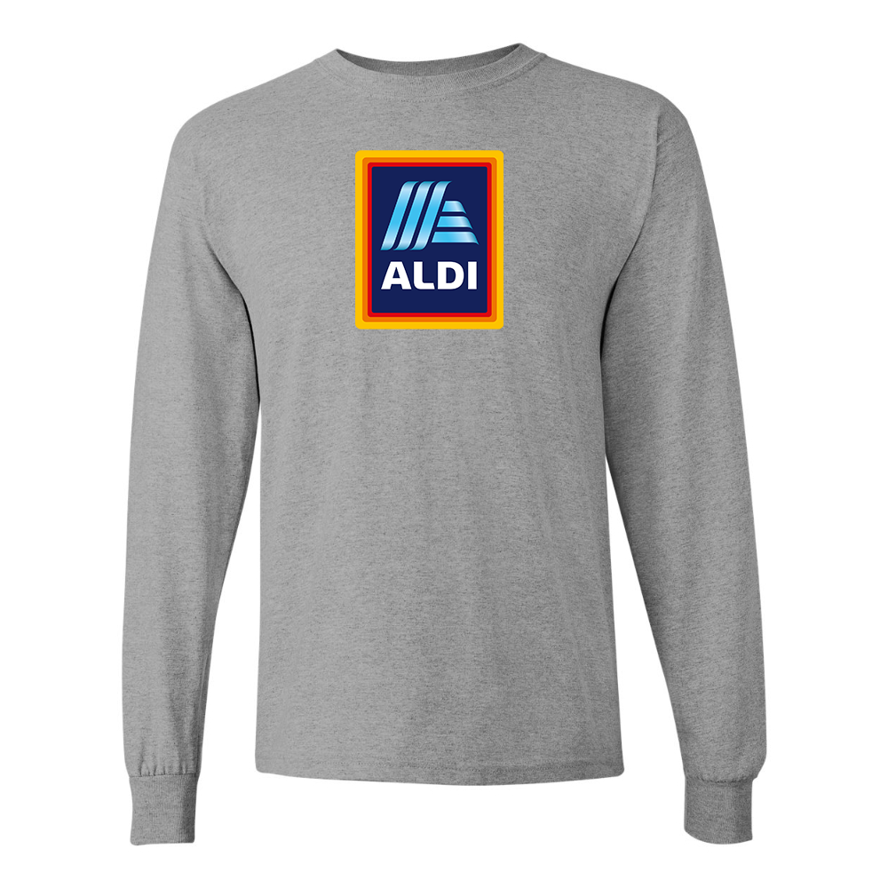 Men's Aldi Logo Gildan Heavy Cotton Long Sleeve T-Shirt