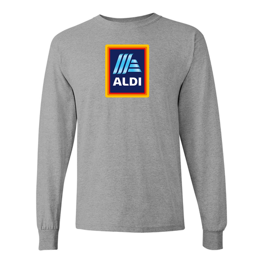 Men's Aldi Logo Gildan Heavy Cotton Long Sleeve T-Shirt