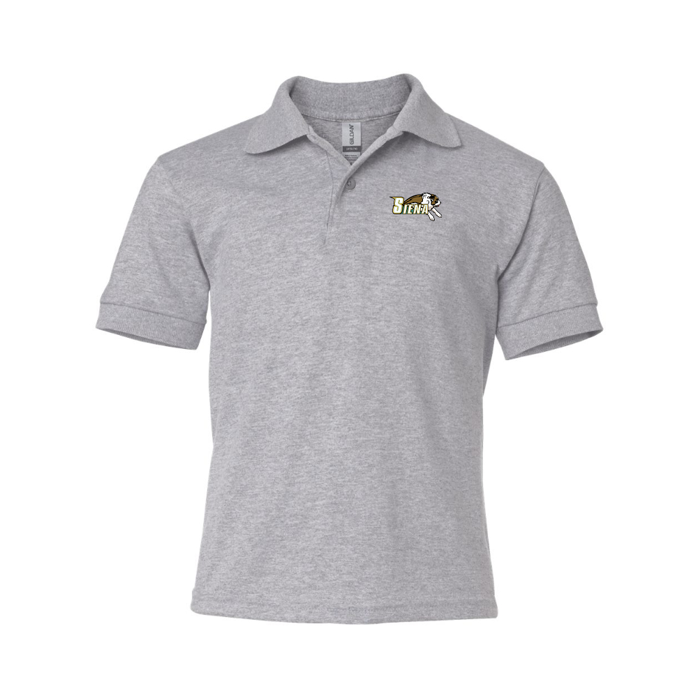 Youth Siena Saints Logo Gildan Dry Blend Jersey Polo