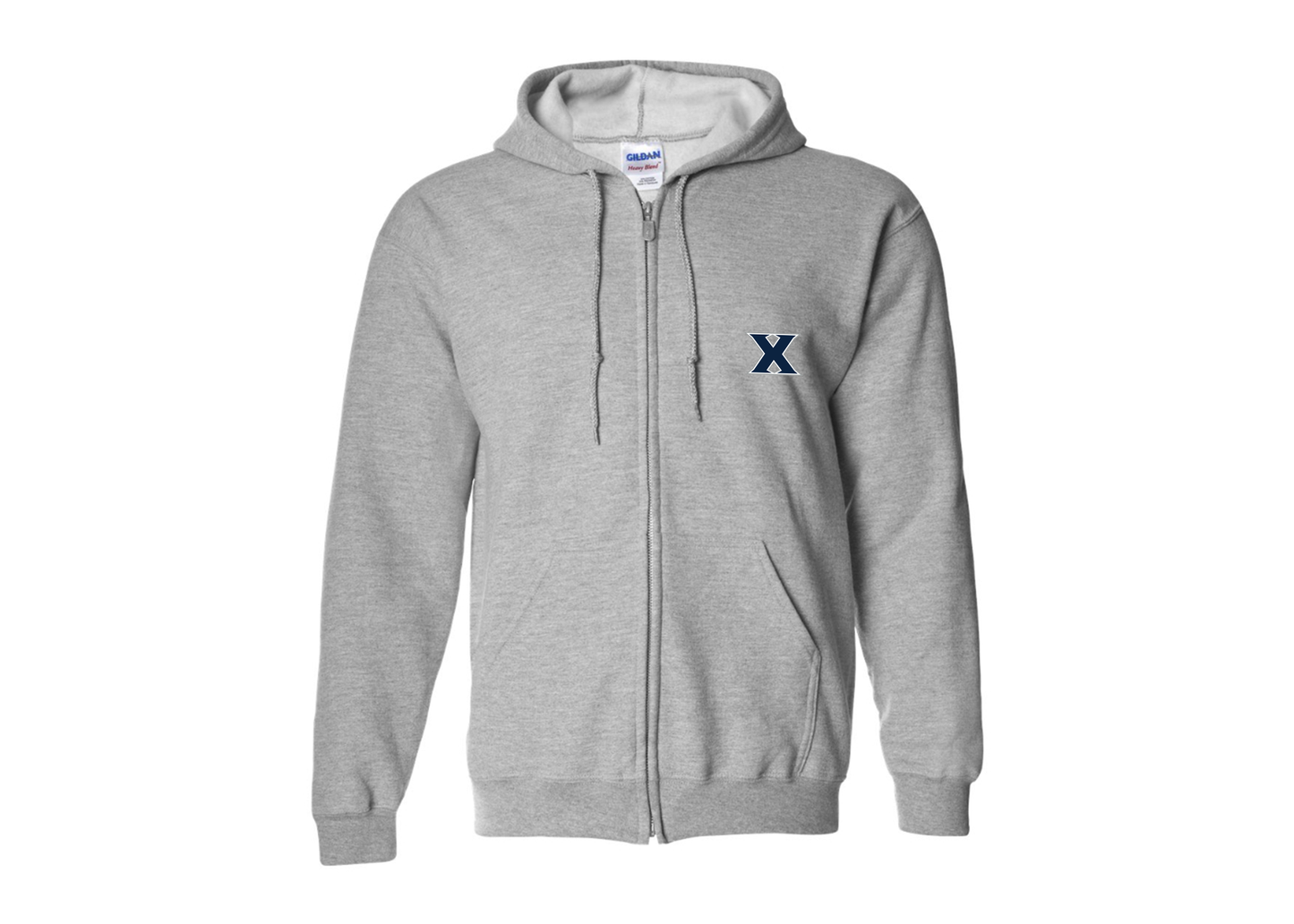 Men's Xavier Musketeers Gildan  Heavy Blend Full Zip Hooded Sweatshirt