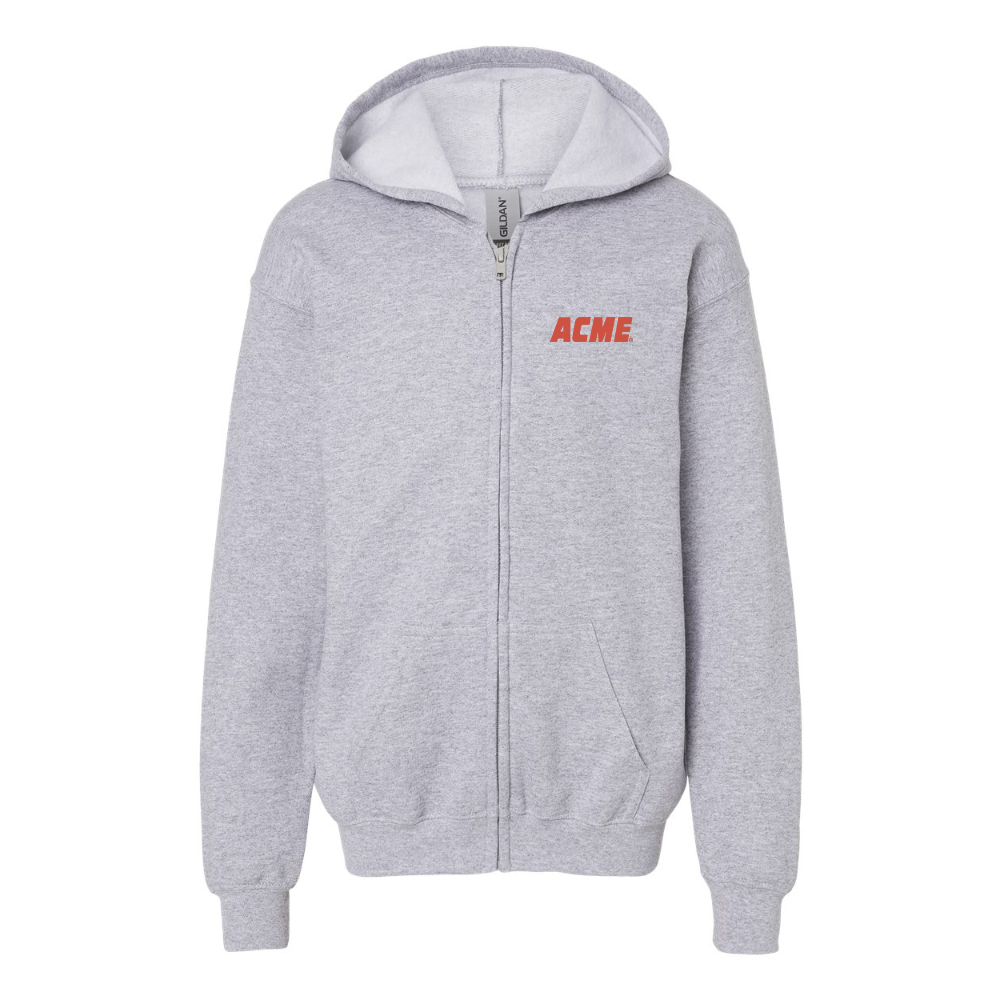 Gildan Heavy Blend Youth ACME Logo Full Zip Hooded Sweatshirt