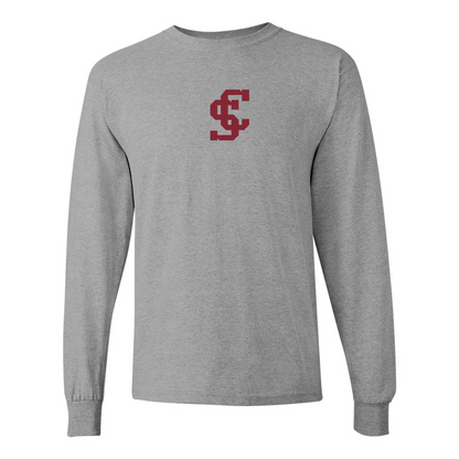 Men's Santa Clara Broncos Logo  Gildan Heavy Cotton Long Sleeve T-Shirt