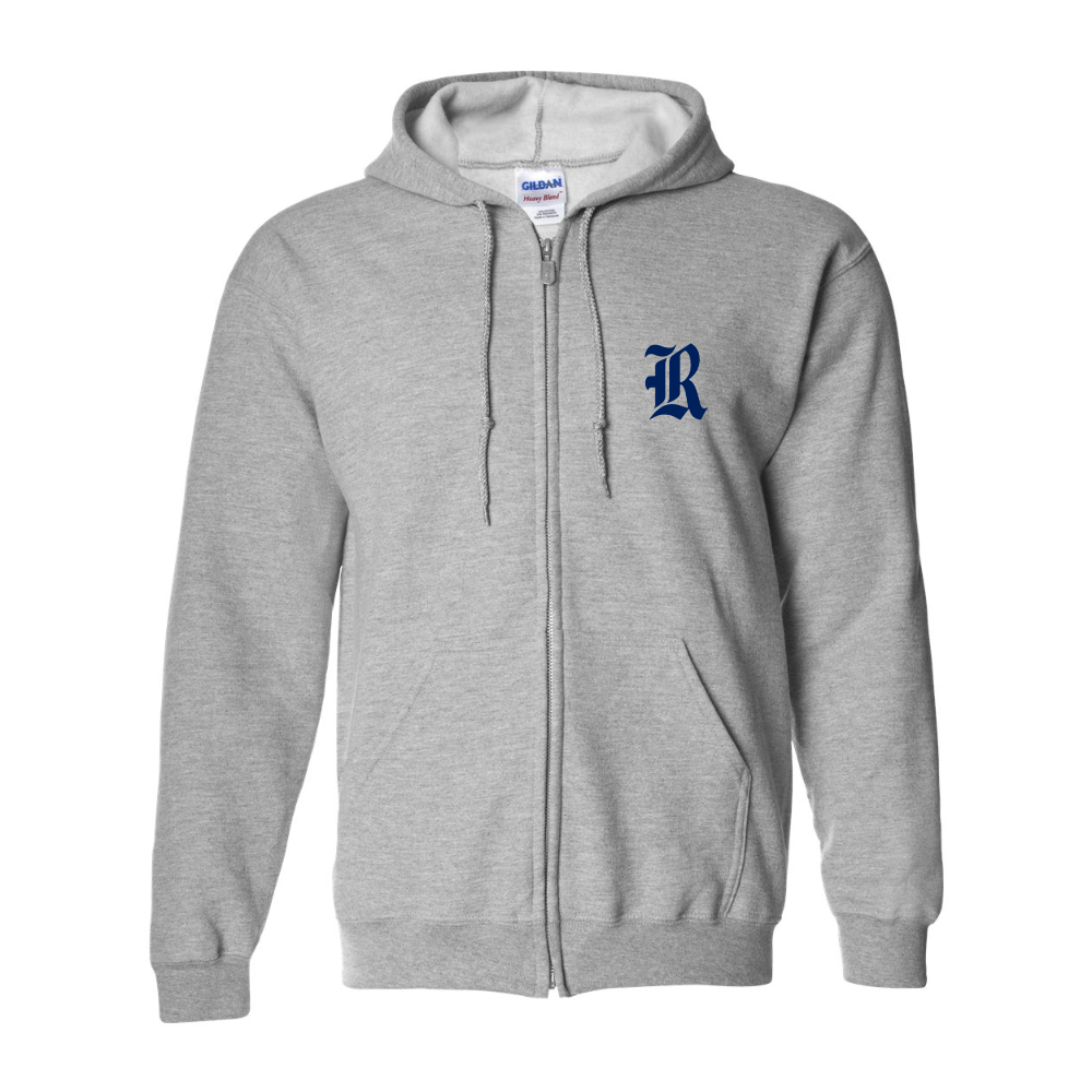 Men's Rice Owls Logo Gildan  Heavy Blend Full Zip Hooded Sweatshirt