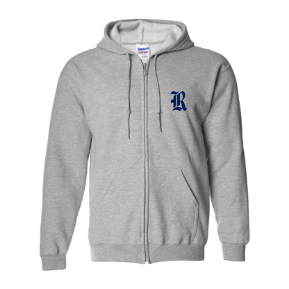 Men's Rice Owls Logo Gildan  Heavy Blend Full Zip Hooded Sweatshirt
