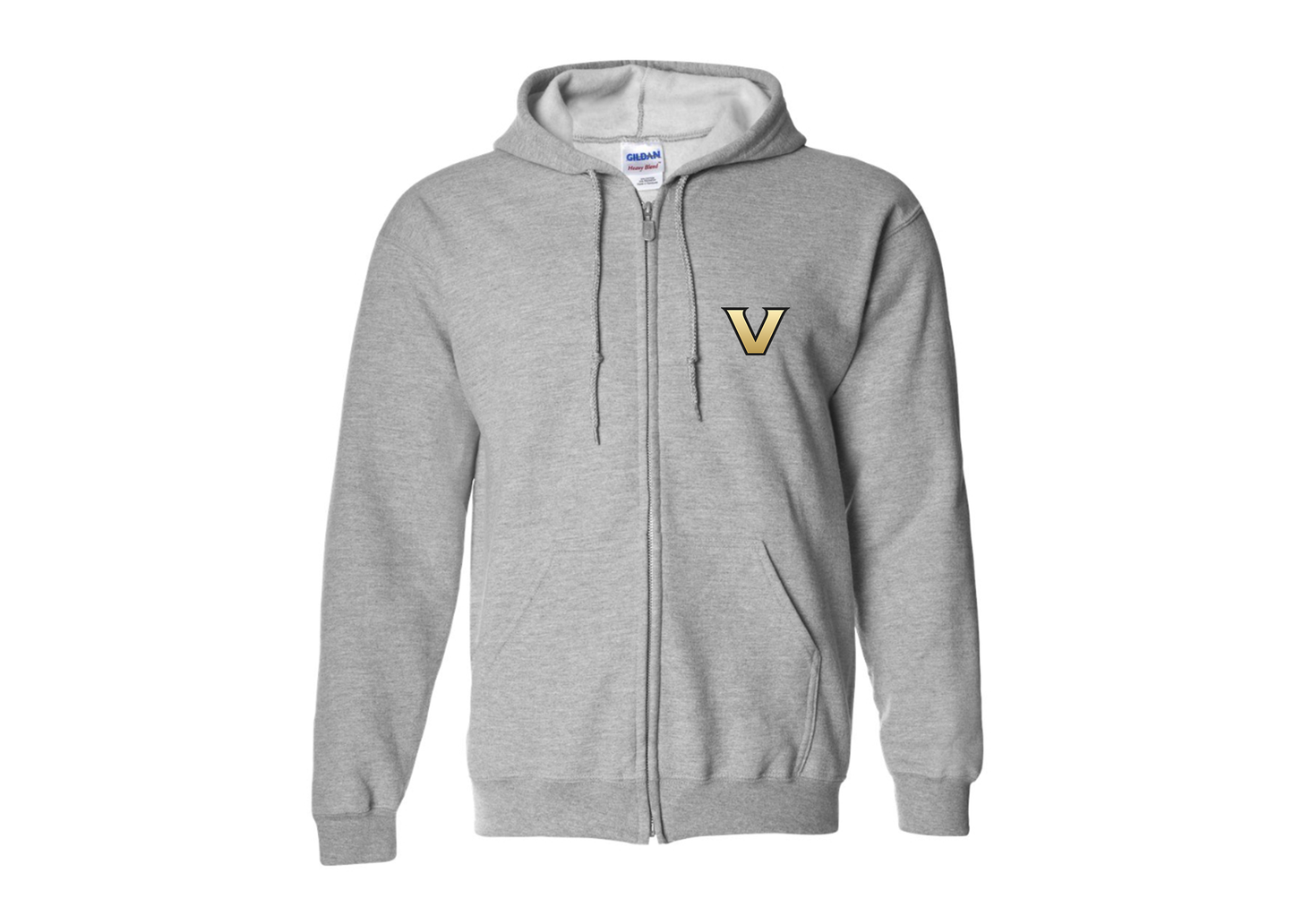 Men's Vanderbilt Commodores Gildan  Heavy Blend Full Zip Hooded Sweatshirt