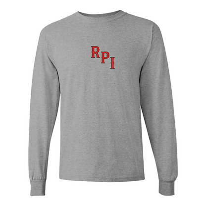 Men's RPI Engineers Logo Gildan Heavy Cotton Long Sleeve T-Shirt