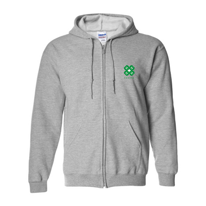 Men's 4H Canada Logo Gildan  Heavy Blend Full Zip Hooded Sweatshirt