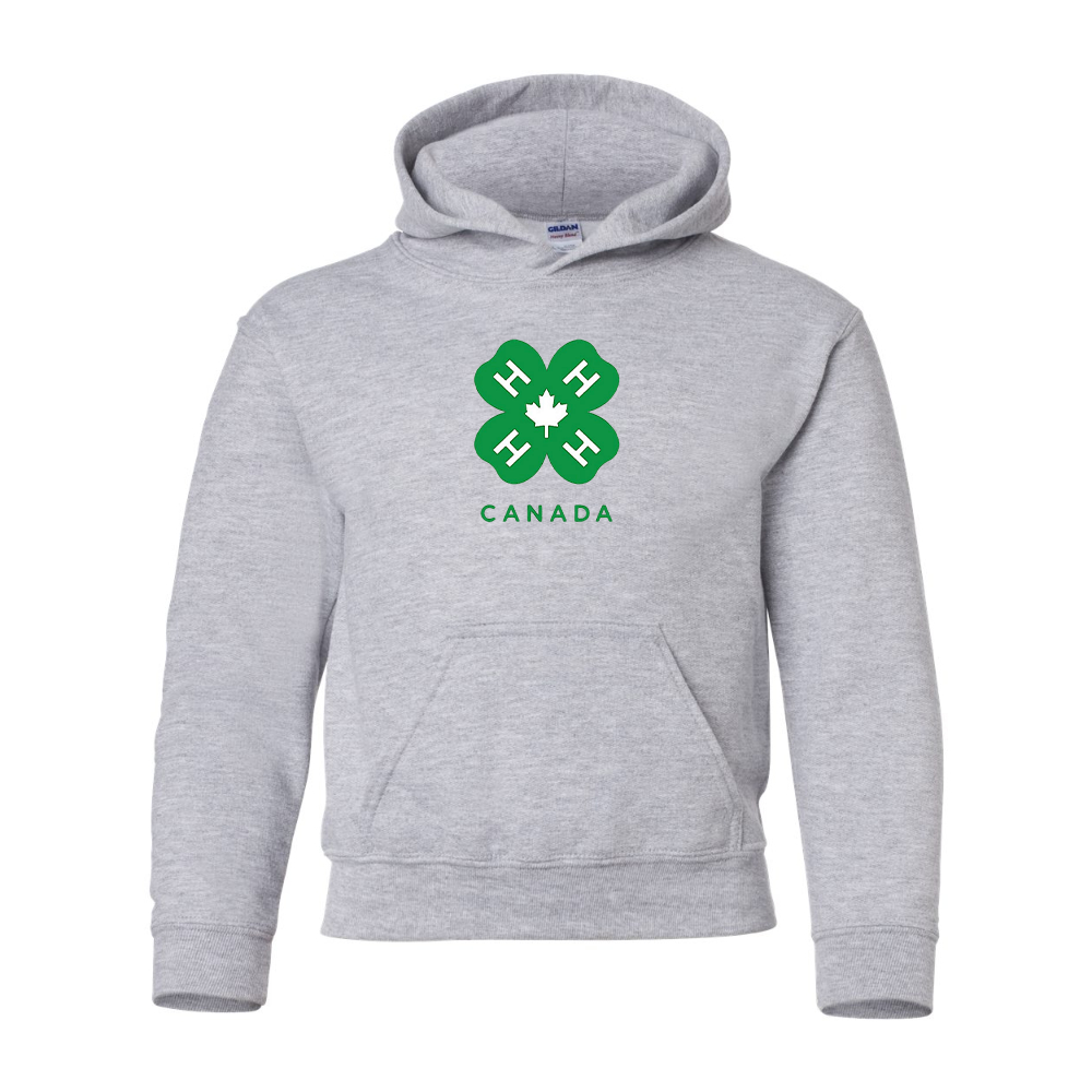 Youth 4H Canada Logo Gildan Heavy Blend  Hooded Sweatshirt