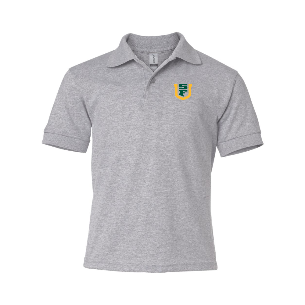 Youth San Francisco Dons Logo Gildan Dry Blend Jersey Polo