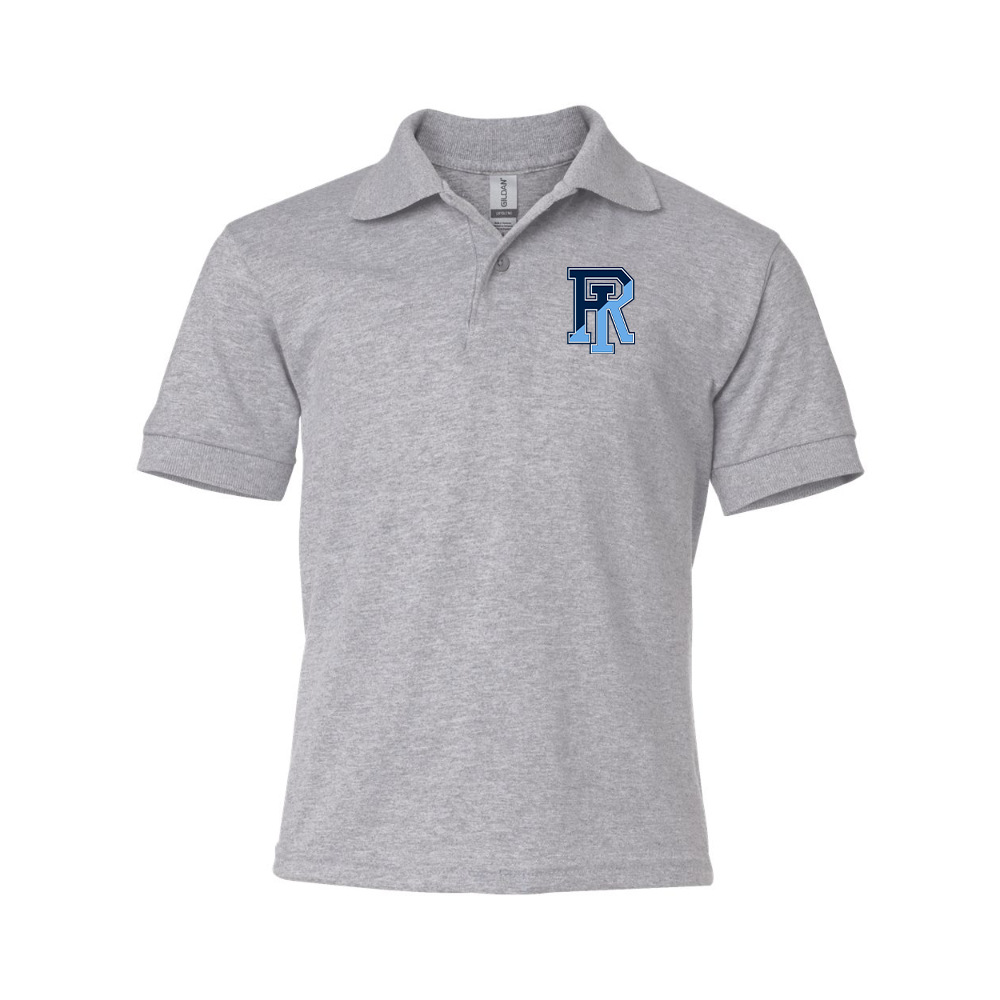 Youth Rhode Island Rams Logo Gildan Dry Blend Jersey Polo