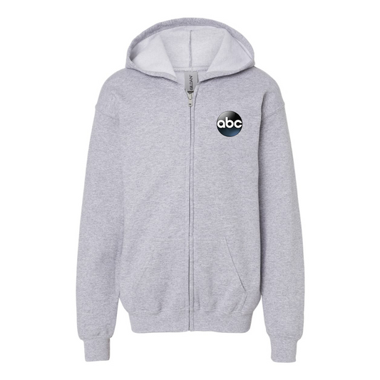 Gildan Heavy Blend Youth Abc Logo Full Zip Hooded Sweatshirt