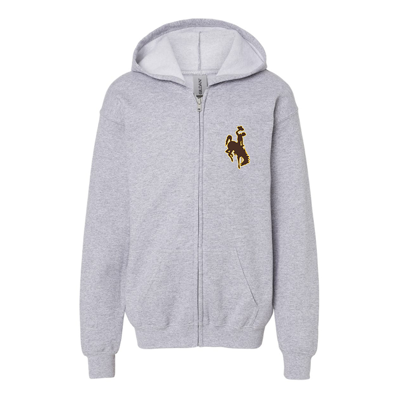 Gildan Heavy Blend Youth Wyoming Cowboys Full Zip Hooded Sweatshirt
