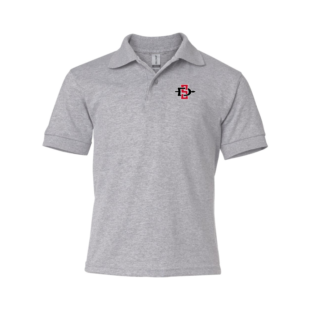 Youth San Diego State Aztecs Logo Gildan Dry Blend Jersey Polo
