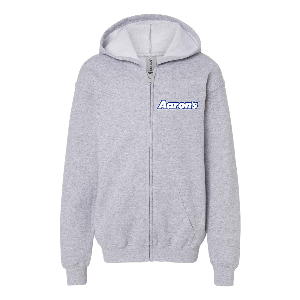 Gildan Heavy Blend Youth Aaron_s Logo Full Zip Hooded Sweatshirt