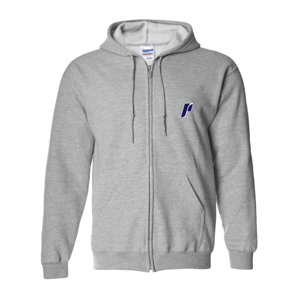 Men's Portland Pilots Logo Gildan  Heavy Blend Full Zip Hooded Sweatshirt