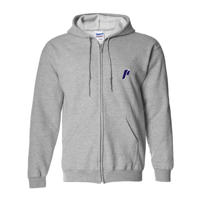 Men's Portland Pilots Logo Gildan  Heavy Blend Full Zip Hooded Sweatshirt
