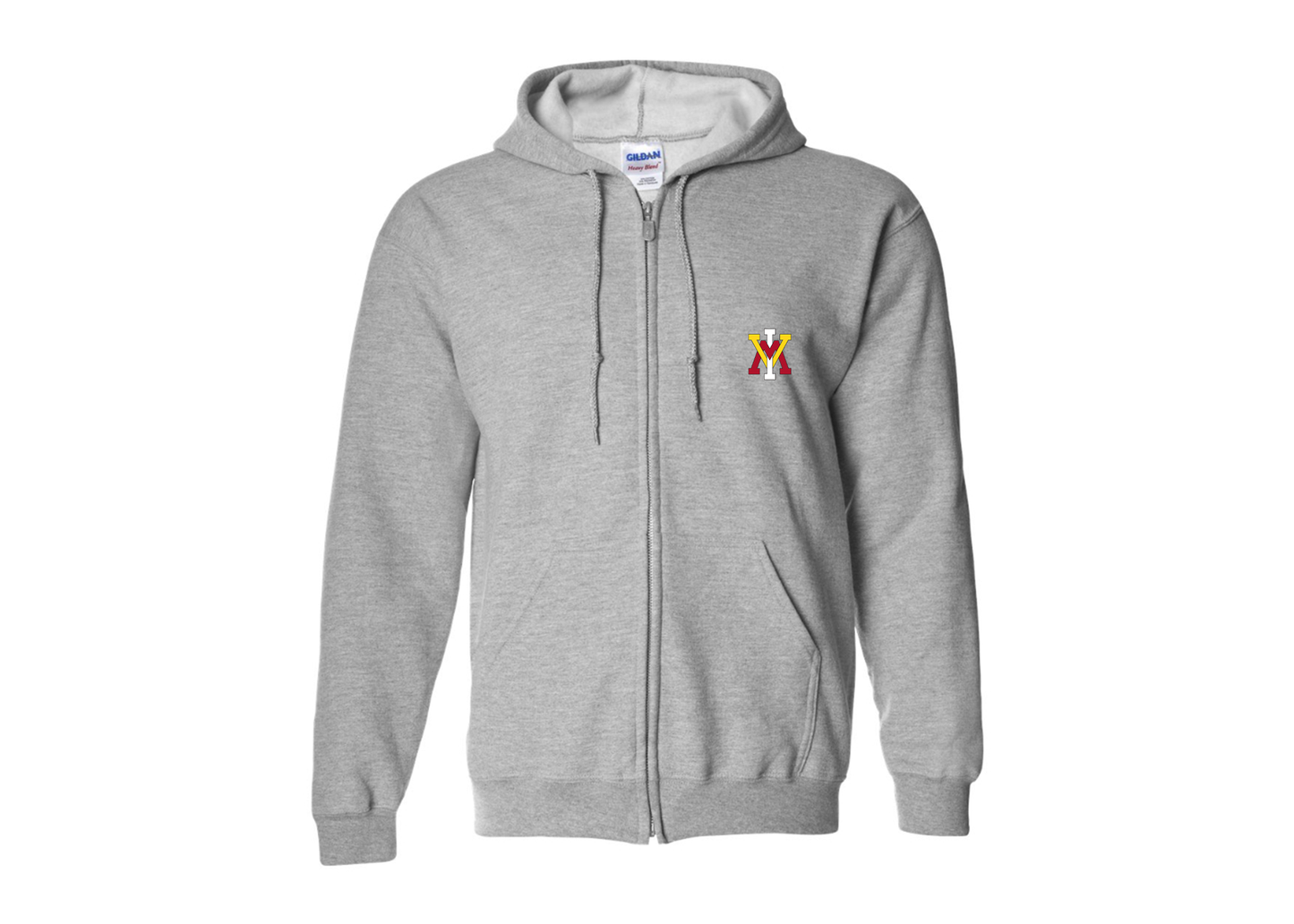 Men's VMI Keydets Gildan  Heavy Blend Full Zip Hooded Sweatshirt