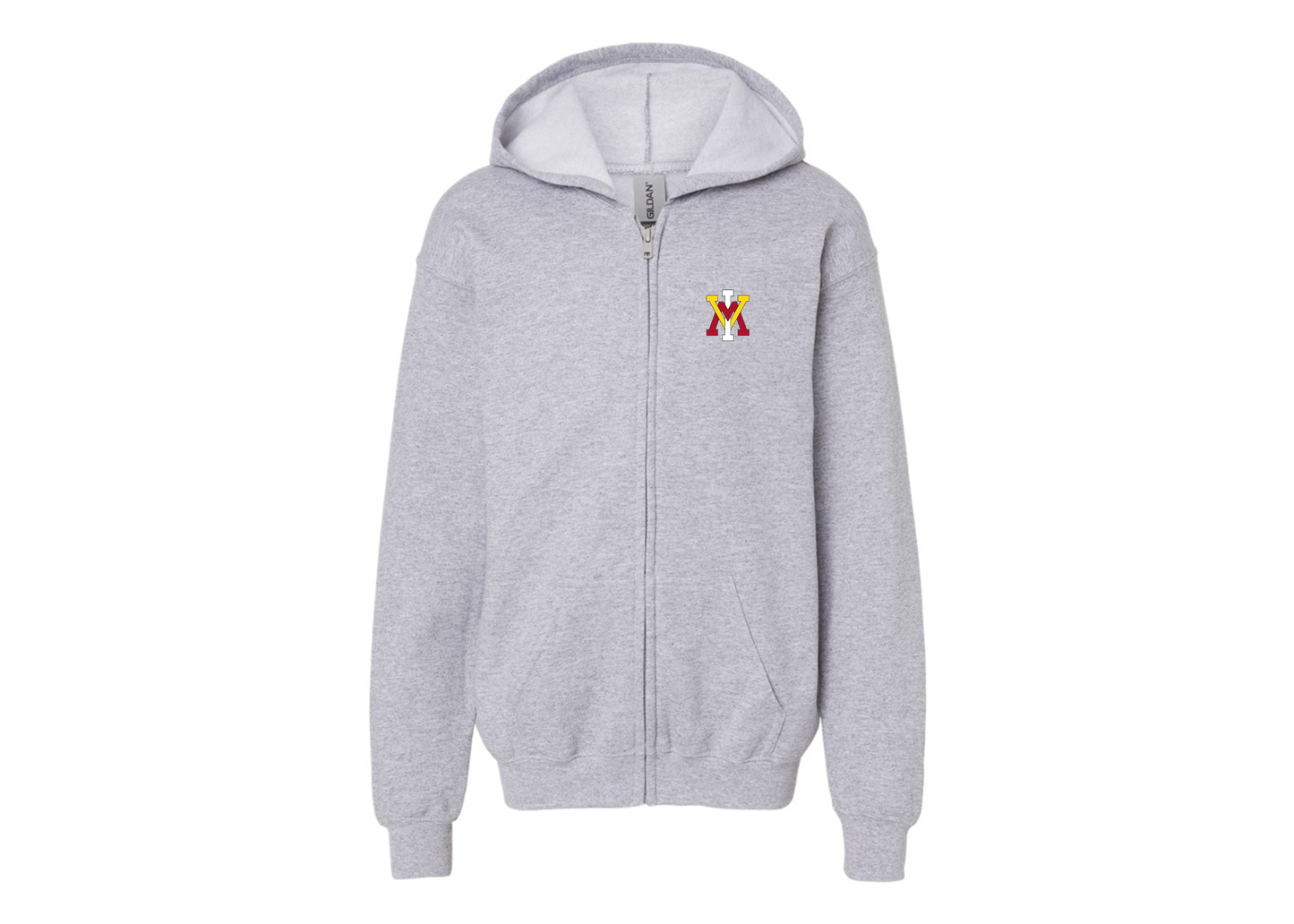 Gildan Heavy Blend Youth VMI Keydets Full Zip Hooded Sweatshirt