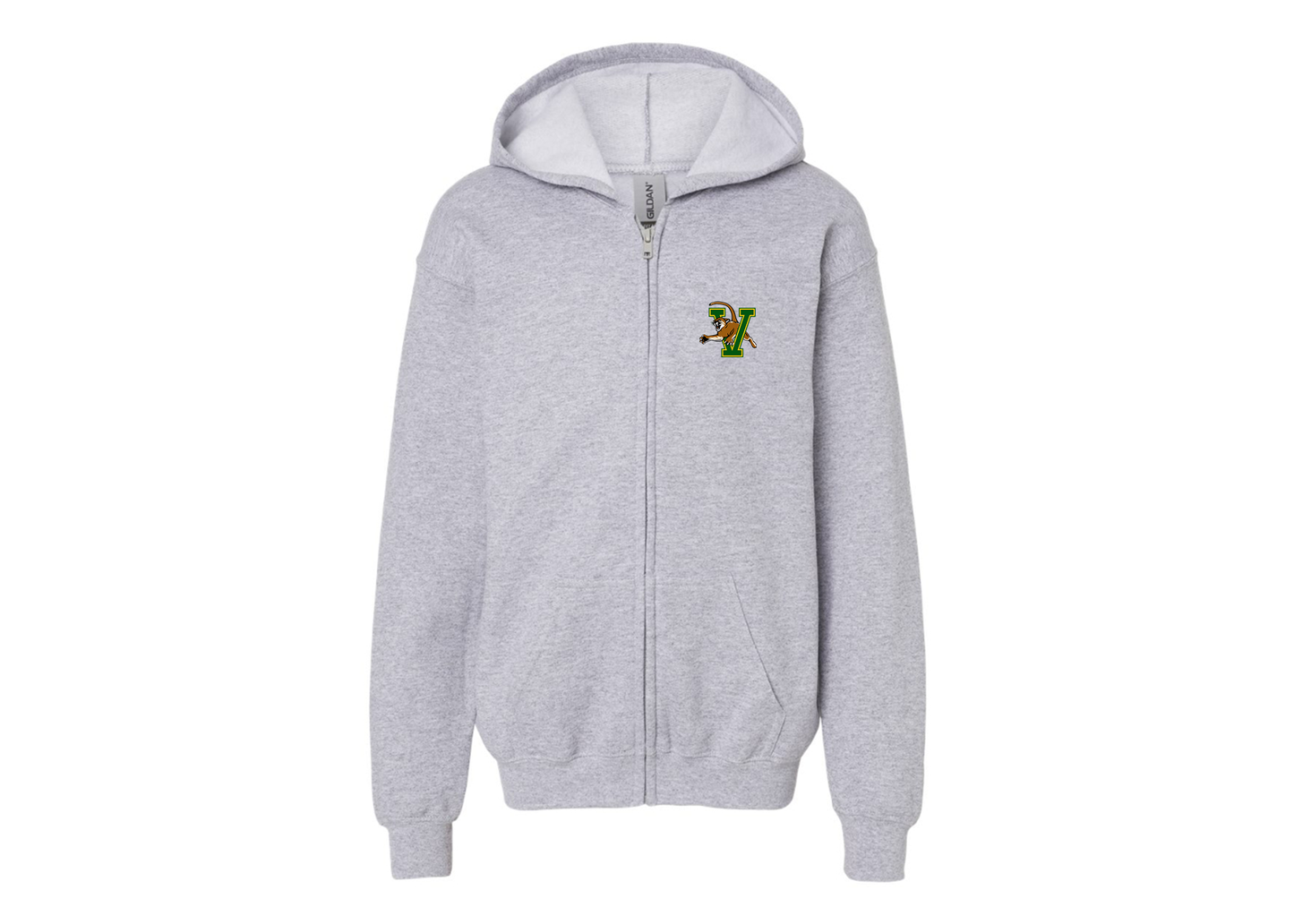 Gildan Heavy Blend Youth Vermont Catamounts Full Zip Hooded Sweatshirt