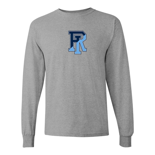 Men's Rhode Island Rams Logo Gildan Heavy Cotton Long Sleeve T-Shirt